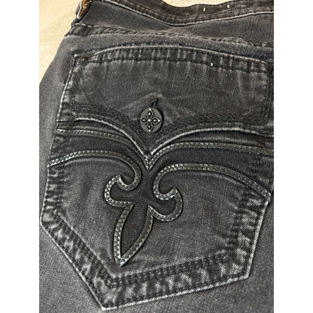 Rock Revival‎ Arther Alt Straight Jeans Men's 42x31 Black Denim Dark